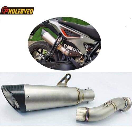 For KTM790 Duke 2019-2020 Motorcycle Exhaust System with Titanium Alloy Muffler Silencer Link Pipe Carbon Fiber Cover Shield