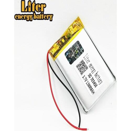 High Capacity 703450 3.7V 1300MAH 073450 Polymer lithium ion / Li-ion battery for TOY,POWER BANK,GPS,mp3,mp4 Bluetooth Speaker