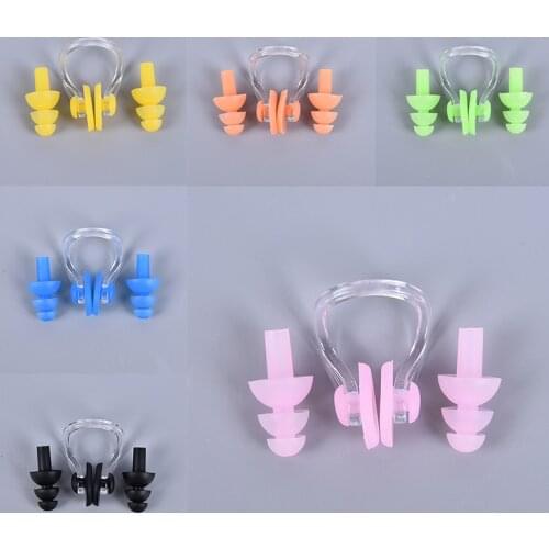 1pcs unisex Nose clip Earplugs Waterproof Swimming Nose Clip Soft Silicone Ear plugs Set Surf Diving Swimming Pool Accessories