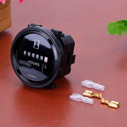 12v 24v 36v Hour Meter for Marine Boat Engine 2" Moto Car Trucks Mechanical Hour Meter Counter Timer Round Waterproof Gauge