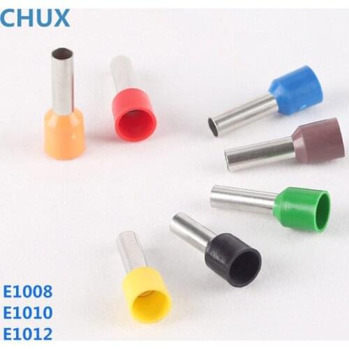 500PCS Electrical Tube Insulating Insulated Terminal VE1008 VE1010 VE1012 1sq mm Heat shrinkable tube Pin Cable Wire Connector