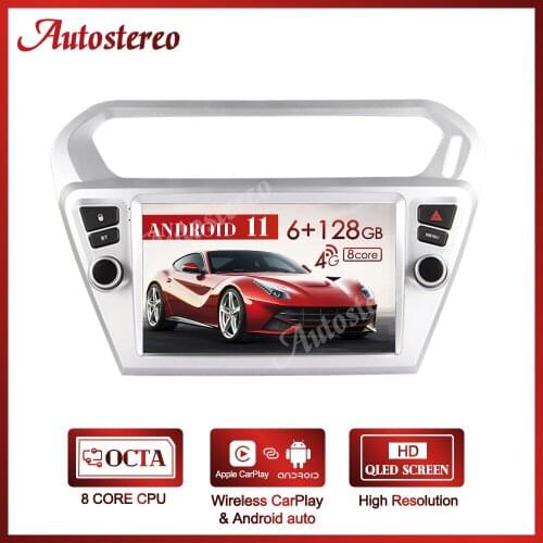 9‘’ 128G Android 11 Car GPS Navigation For Peugeot 301 2013-2015 Multimedia Player Auto Radio IPS Carplay Head Unit Video Stereo