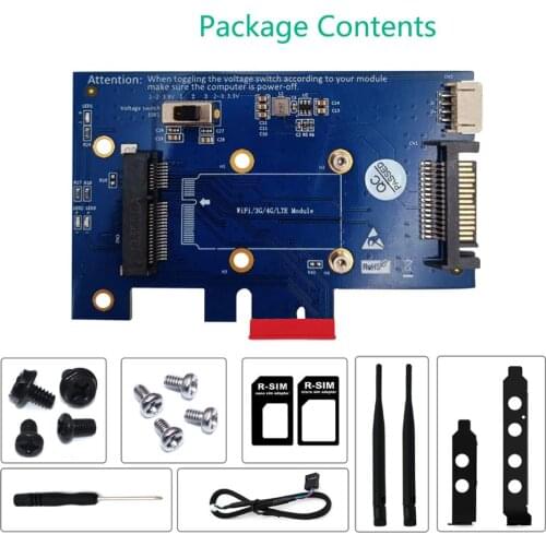 Mini PCI-E PCI Express to PCI-E 1x Adapter With SIM card Slot for WiFi and 3G/4G/LTE card