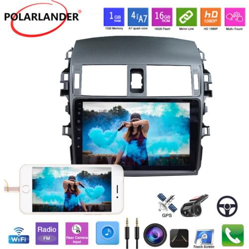 Car Radio 9 inch 2din Android 9.1 1G+16G Touch Screen WiFi 4G GPS Bluetooth 5.0 Mirrorlink For Toyota Corolla 2009-2013 (no DVD)