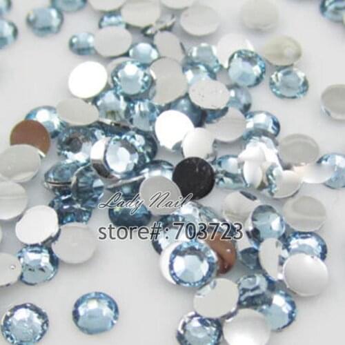 1000Pcs/Bag ss16 4mm Resin Acrylic Nail Art Glitter Rhinestones Nail Tools DIY Decoration Stones not HotfixLight Blue N12