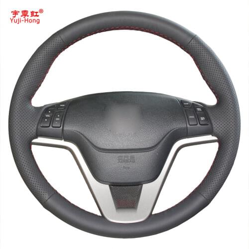 Yuji-Hong Artificial Leather Car Steering Wheel Covers Case for Honda CRV 2007-2011 CR-V Car Hand-stitched Cover
