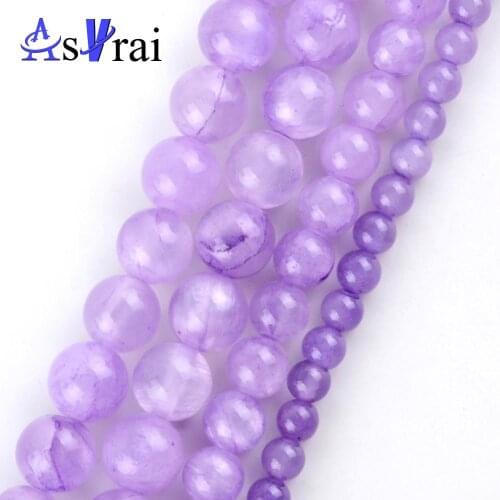 Purple Jades Natural Stone Stone Beads For Jewelry Making 4/6/8/10mm Spacer Loose Beads Diy Bracelets Necklace Strand 15inches