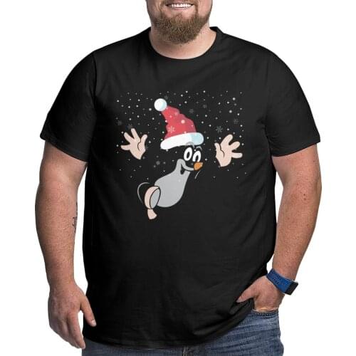 Merry Christmas Mole T Shirt Men T-Shirt Krtek Little Maulwurf Big Tall Tee Shirt Tops Plus Size Big Size Large 4XL 5XL 6XL