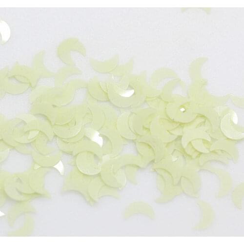 Hot Nightlight Moon Shape Glitter Sequins Miniature Size 3*5mm Beautiful in Night Nail Polish Stickers for Nail Art