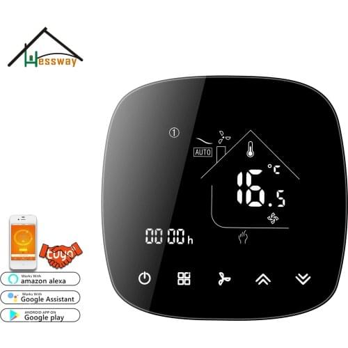 HESSWAY fan coil thermostat WIFI temperature control unit for languages synchronize app mobile phone