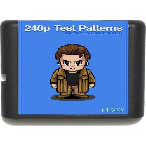 240P Test Patterns 16 bit SEGA MD Game Card For Sega Mega Drive For Genesis
