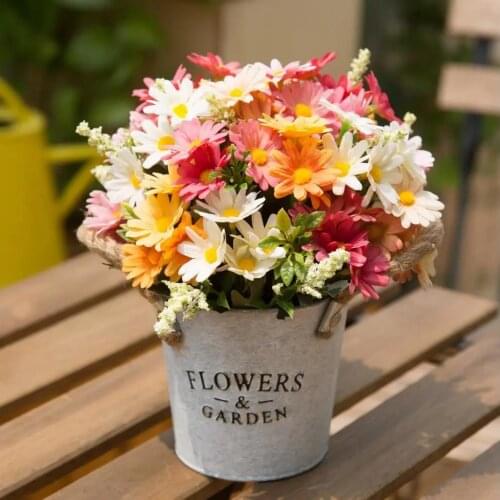 Daisy Sunflower Artificial Bouquet Garden Wedding Decor Christmas Furnishings Table Decoration Flower Arrangement Photo Props