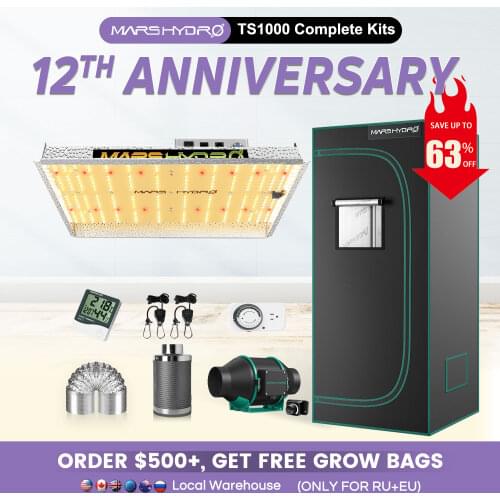 Mars Hydro TS 1000W Grow Kits Full Spectrum LED Grow Light Sunlike Dimmable Lamp for Hydroponics Indoor Veg Flower