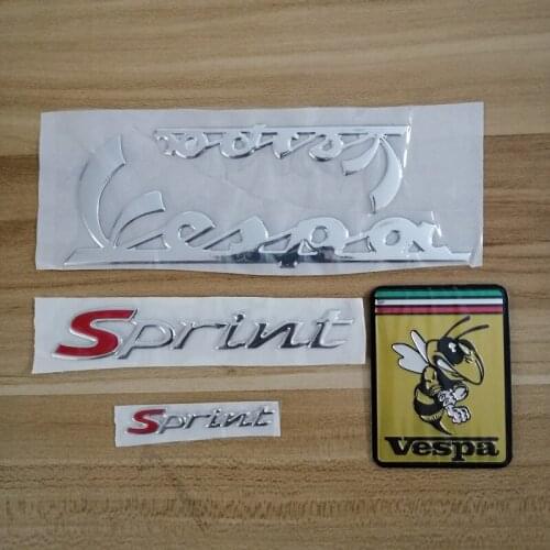 Motorcycle 3D Silver Decal Flag Bee Stickers Case Emblem Stickers Decal for PIAGGIO Vespa Sprint