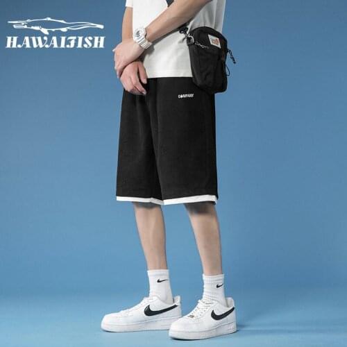 Hawaifish brand Shorts men summer 2021 loose comfortable casual five-point pants Korean fashion high quality beach pants male