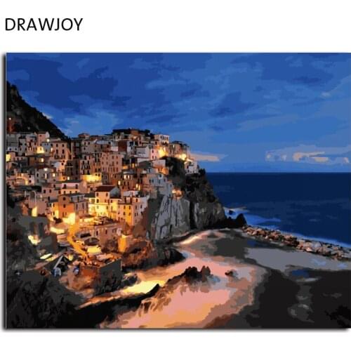 DRAWJOY Framed Pictures DIY Painting By Numbers Home Decoration For Living Room DIY Digital Canvas Oil Painting G451 40*50cm