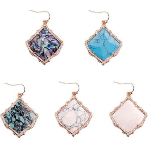 ZWPON 2019 New Kyrie Fan Shape Abalone Shell Earrings Southern Women Rose Gold Drop Earrings Famous Brand Jewelry Wholesale