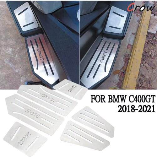 NEW Motorcycle Stainless Steel Foot Pegs Pedal Kits Footrest Footboard Step FOR BMW C400GT 2018-2021