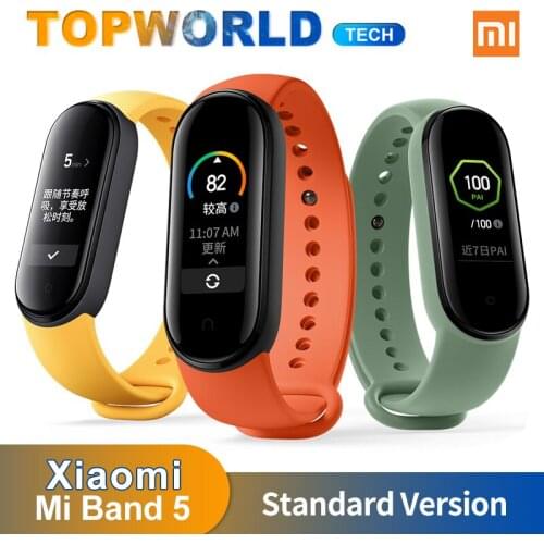 New Xiaomi Mi Band 5 Heart Rate Sleep Monitor Fintess Tracker Message Reminder Alarm Smart Home APP Control