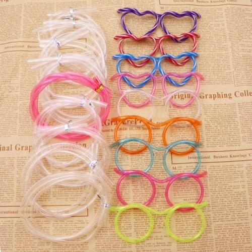 Shaped Straw Disposable Funny Quirky Kids Eyewear Straw Ins Art Eye Straw Kitchen Dining Bar Drinkware
