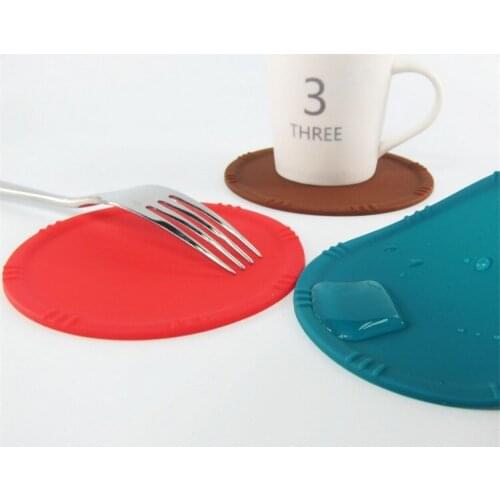Wholesale 200 pcs Silicone Round Non-slip Heat Resistant Mat Coaster Cushion Placemat Pot Holder free shipping