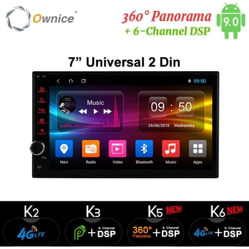 Ownice K1 Android 8.1 GPS Navigation 2G RAM DVD 2 Din Car Radio BT USB Universal For Nissan Toyota VW Peugeot Player Support 4G