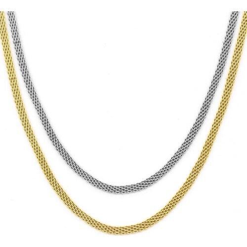 Curb Cuban Mens Necklace Chain Gold Silver Color Stainless Steel Necklaces for Women Men Fashion Jewelry