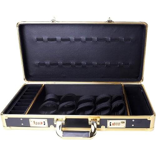 Professional Barber Stylist Case Code Lock Hair Clippers Scissors Combs Tool Box