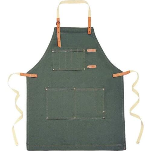 Plus Size Garden Bbq Kitchen Apron Barista Nordic Cute Coffee Shop Cape Waterproof Canvas Tablier Cuisine Baking Accessories E5