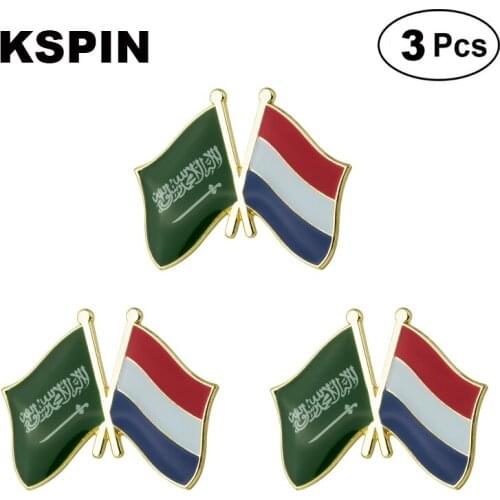 Saudi Arabia & Netherlands Frendship Lapel Pin Brooches Pins Flag badge Brooch Badges