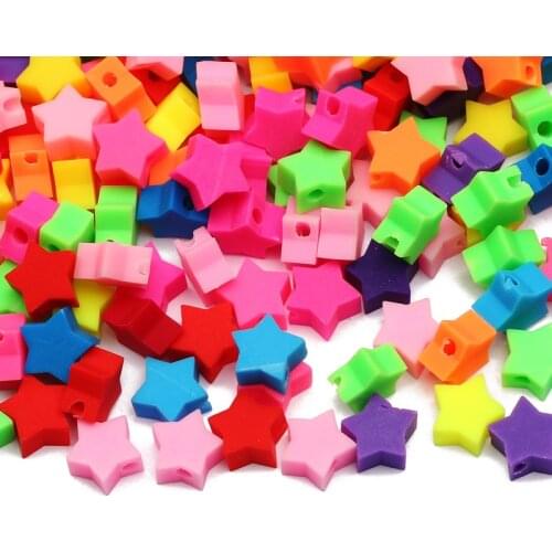 Colorful Mixed Polymer Clay Beads 9mm Star Loose Spacer Beads For Jewelry Making Diy Charm Necklace Bracelet Accessories