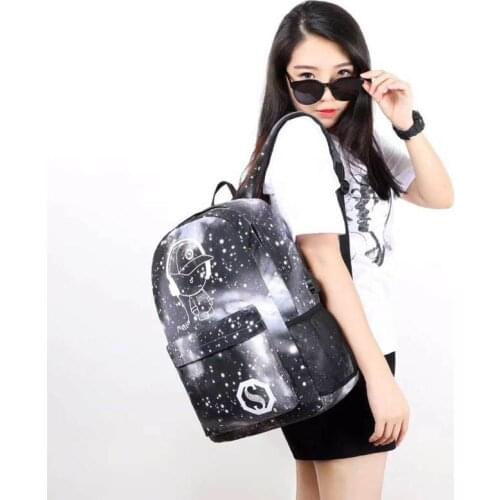 Anime Luminous Anti-theft Children Backpack Noctilucent School Bags for Girls Daypack USB Chargeing Port Laptop Book Bag