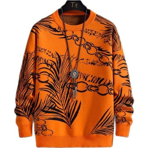 Mens Winter Sweater，Pullovers，Fall New Bottom, Crewneck, Print,Long Sleeve Knitwear,Casual Wear,Four Colors,M-3XL,Fashion Trend
