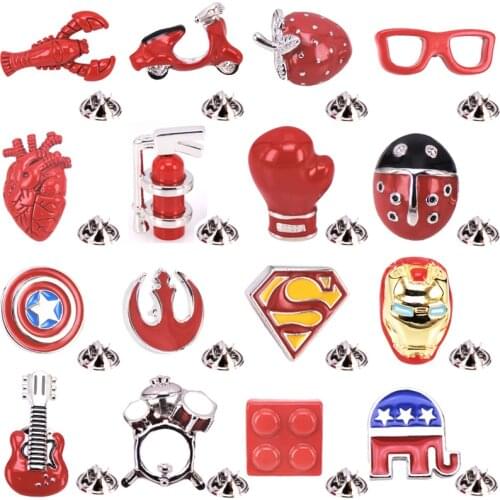 High quality mens shirt red brooch/ fire extinguisher / Boxing Gloves / plane Brooch fashion couple suit LAPEL BADGE PIN gift