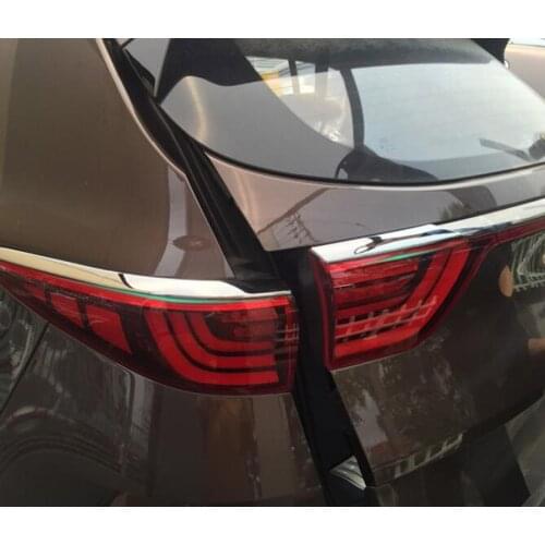 YAQUICKA Car Exterior Rear Tail Light Lamp Eyebrow Strips Cover Trim Bezel For KIA Sportage KX5 2016 2017 2018 Chrome ABS Parts