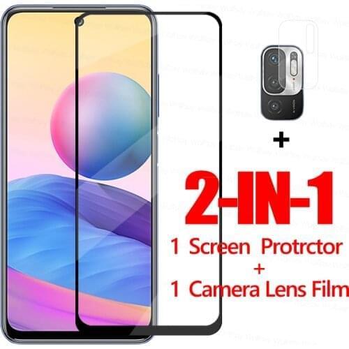 2IN1 Full Glue Glass For Redmi Note 10T Screen Protector Tempered Glass For Redmi Note 10T Protective Film For Redmi Note 10T 9T