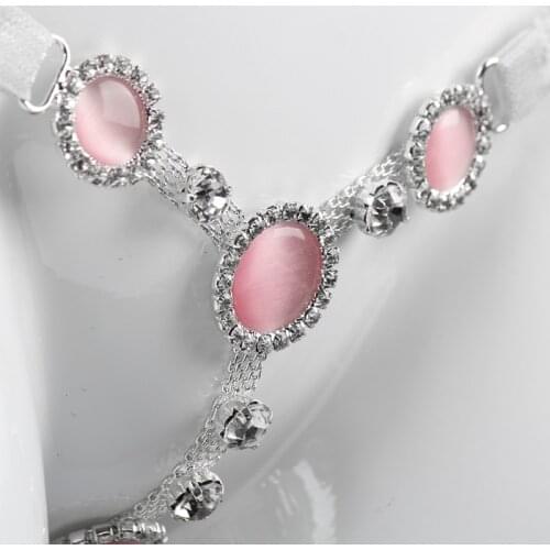 Plus Size Pink Diamond Ladies Panties Sex Game Wear G-string Thong Porn Transparent Underwear Crotchless Women Sexy Lingerie