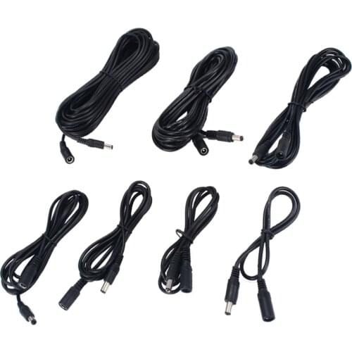 0.5M-10M DC Power Cable Extension Cord Adapter Male/female 5.5mmx2.1mm Power Supply