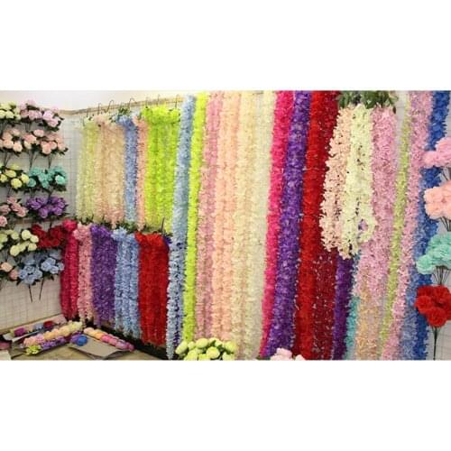 10pcs 1 Meters 3 Branches Wisteria Flowers Garland For Wall Wedding Holiday Party Birthday Baby Shower Venue Hanging Decoration