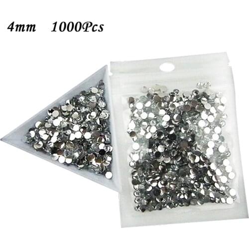 1000Pcs 4mm Round Acrylic Rhinestone FlatBack Cabochon Scrapbook Decoration Craft Embellishments Cloth DIY Accessories