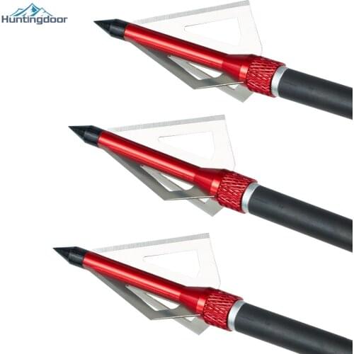 12PCS Hunting Triple Blade Arrow heads Shooting Broadhead ArrowHead Tips Points Pure Carbon/Mixed Carbon/FRP Arrows Accessories