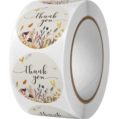 500pcs Thank You Sealing Stickers Floral Design Diary Scrapbooking Stickers Festival Birthday Party Gift Decorations Labels