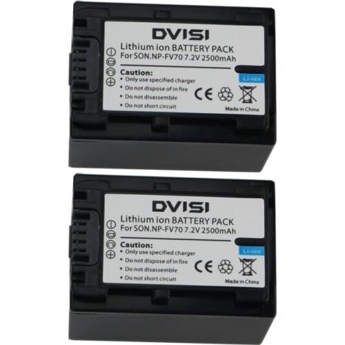 2Pcs/lot 2.5Ah Battery Pack for Sony NP-FV30 NPFV30 NP-FV50 NPFV50 NP-FV70 NPFV70 NP-FV100 NPFV100 and Sony Handycam Camcorder