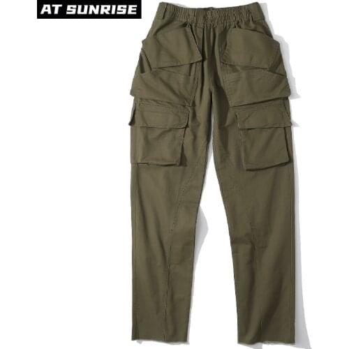 Army Green Tooling Casual Pants Men Hip Hop streetwear Tactical Joggers Cargo Pants Multi-Pocket Fashions Black Army Trousers