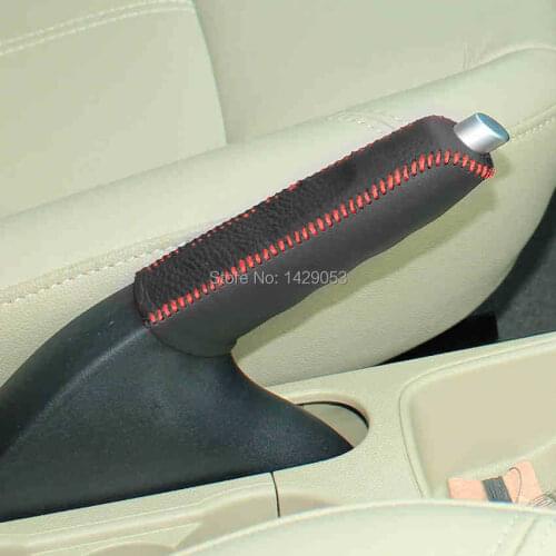 Case for Ford FIESTA handbrake cover Genuine leather Interior decoration DIY car styling Auto supplies