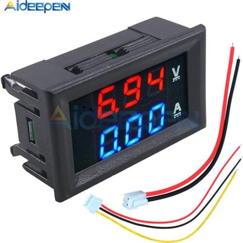 DC 0-100V 10A 50A 100A Electronic Digital Voltmeter Ammeter 0.56'' LED Display Voltage Regulator Volt AMP Meter Tester Auto Car