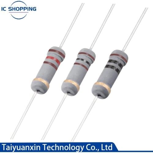 500PCS 1W Carbon Film Resistors 5% Ring Power Resistor 0.1~10M 2 4.7 10R 22 33 47 68 100 220 360 470 1K 2.2K 10K 22K 4K7 100KOhn