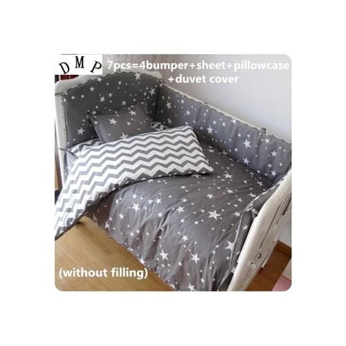 6/7PCS baby bedding set 100% cotton curtain crib bumper washable baby Nursery bedding protetor de berço ,120*60/120*70cm