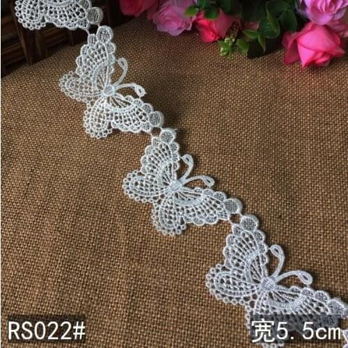 15Yards New Fashion Guipure Butterfly Pattern Appliques White Lace Trim Sewing DIY Crochet Embroidered Craft Net Trim Black