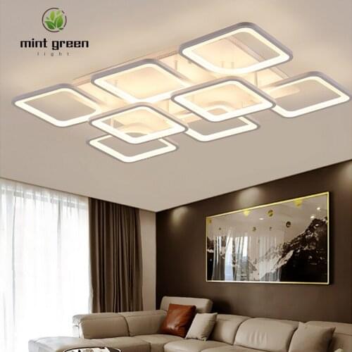 Square LED Ceiling Lamp For Living Room Bedroom Dining Room White Home Decorative Ceiling Light Fixture